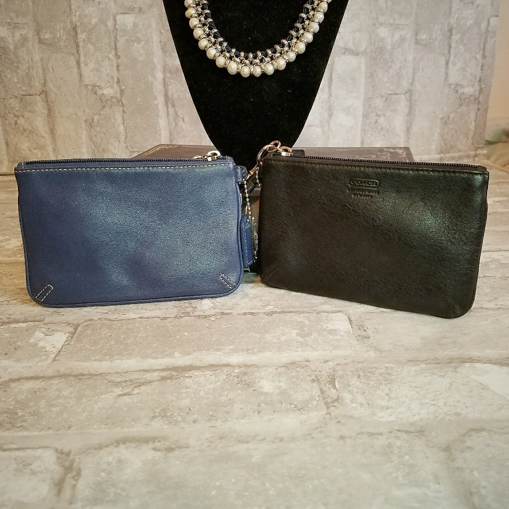 Vintage Navy Blue Coach Wristlet